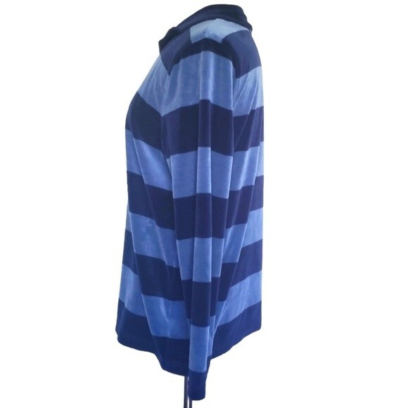 LAUREN RL Super Soft PullOver Blue Striped Hoodie - Picture 6 of 12